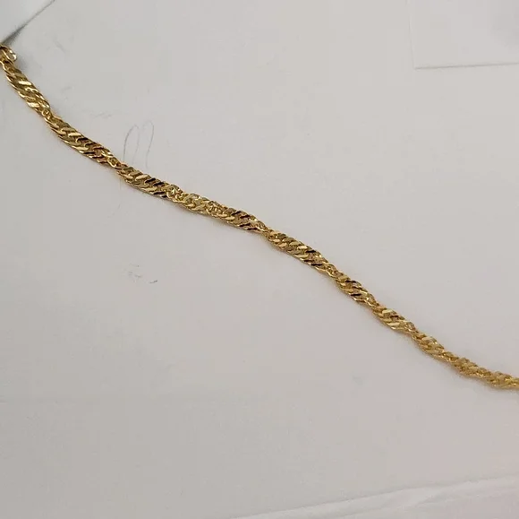 14k Gold on Sterling Silver Cross fixed pendant satellite 16"+2 necklace, NEW! - Picture 9 of 11